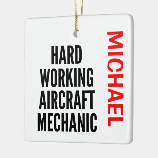 Vliegtuig voor hard werken keramisch ornament (Links)