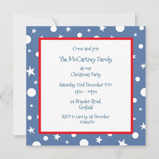 Vliegtuig voor kerstkerstkerstmis met een persoonl kaart (Achterkant)