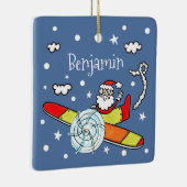 Vliegtuig voor kerstkerstkerstmis met een persoonl keramisch ornament (Rechts)