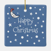 Vliegtuig voor kerstkerstkerstmis met een persoonl keramisch ornament (Achterkant)