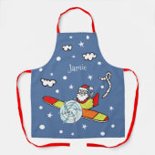 Vliegtuig voor kerstkerstkerstmis met een persoonl schort (Voorkant)