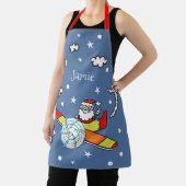 Vliegtuig voor kerstkerstkerstmis met een persoonl schort (Insitu)