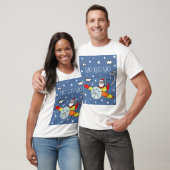 Vliegtuig voor kerstkerstkerstmis met een persoonl t-shirt (Unisex)