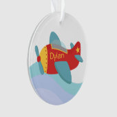 Vliegtuig voor kleurrijke en verklikkerige Cartoon Ornament (voorkant)