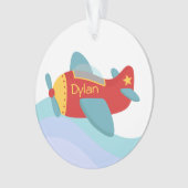 Vliegtuig voor kleurrijke en verklikkerige Cartoon Ornament (voorkant)