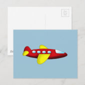 Vliegtuig voor rood en geel briefkaart (Voorkant / Achterkant)