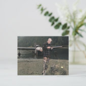 Vliegtuig voor vliegvisserij briefkaart (Staand voorkant)