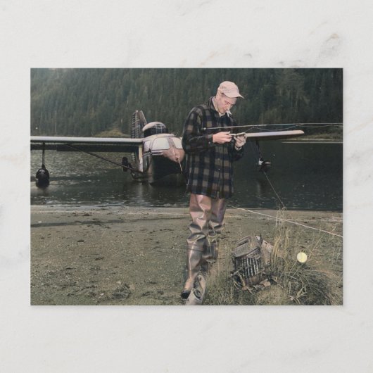 Vliegtuig voor vliegvisserij briefkaart (Voorkant)