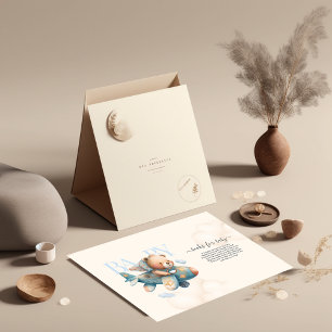 Vliegtuig voor waterverf tegen luchtdruk, teddybee kaart