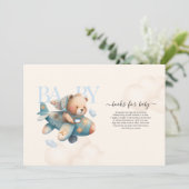 Vliegtuig voor waterverf tegen luchtdruk, teddybee kaart (Staand voorkant)