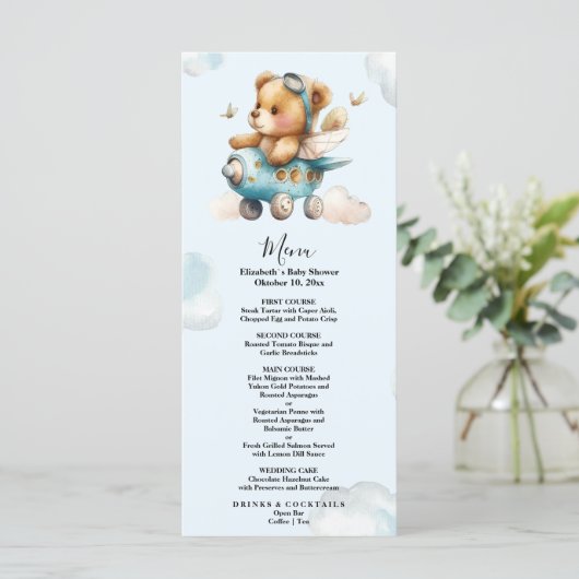 Vliegtuig voor waterverf tegen luchtdruk, teddybee menu (Staand voorkant)