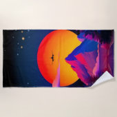 Vliegtuig voor zonlicht in het Helderneongebergte Strandlaken (Voorkant)