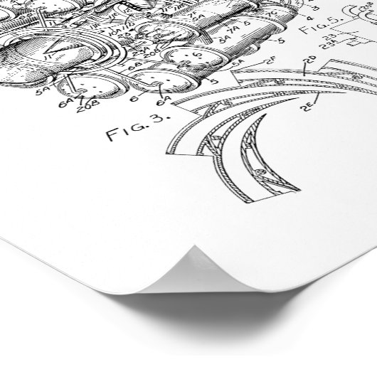 Vliegtuig voortstuwingssysteem en Power Unit Paten Poster (Hoek)