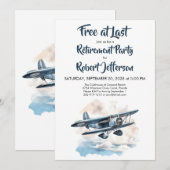  vliegtuig Vrij bij laatste blauwe pensionering Kaart (Voorkant / Achterkant)