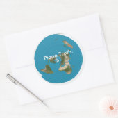 "Vliegtuig Waarheid." Klassieke ronde glanzende St Ronde Sticker (Envelop)