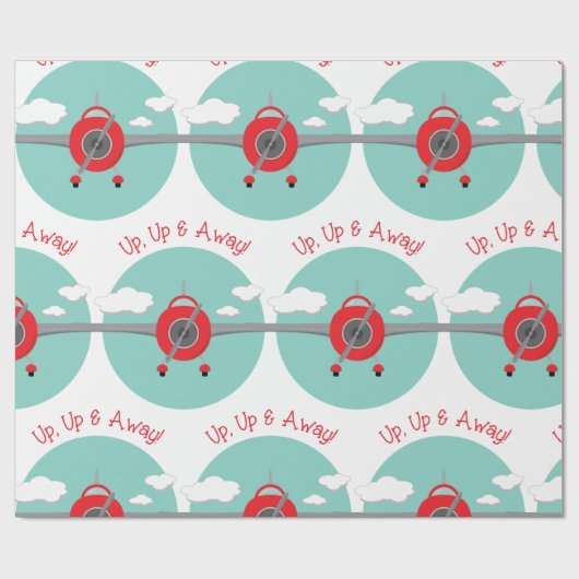 Vliegtuig Weg Cadeaupapier (Vlak)