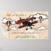  vliegtuig | Welkom bij Baby shower reizen Poster (Voorkant)