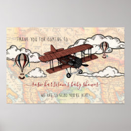 vliegtuig | Welkom bij Baby shower reizen Poster