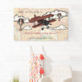  vliegtuig | Welkom bij Baby shower reizen Spandoek (Insitu)