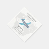 Vliegtuig Wereldkaart Bestemming Trouwservetten Servet (Hoek)