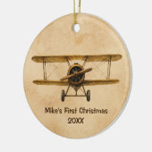  vliegtuig Whimsical Aviator 1st Christmas Keramisch Ornament (Links)
