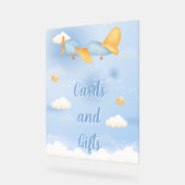 Vliegtuig, Wolken & Sterren, Blauw, Baby Boy, Scha Acryl Bord (Hoek)