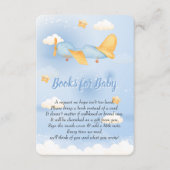 Vliegtuig, Wolken & Sterren, Blauw, Baby Boy, Scha Informatiekaartje (Voorkant)