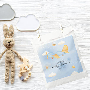 Vliegtuig,Wolken & Sterren, Blauw, Baby Jongen,Lie Bedankzakje