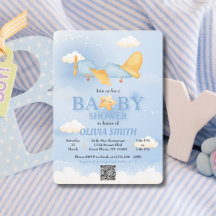 Vliegtuig,Wolken & Sterren, Blauw, Baby Jongen,Lie