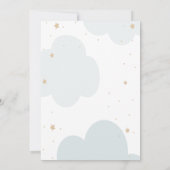 Vliegtuig,Wolken Sterren Virtuele Baby Shower Kaart (Achterkant)