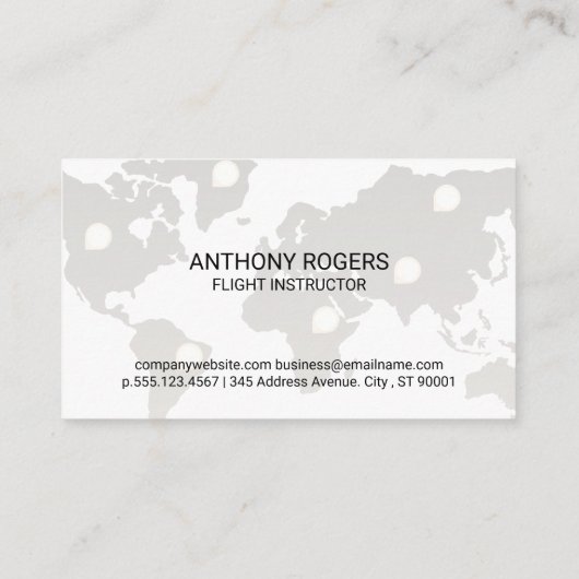 vliegtuig | World Map Visitekaartje (Achterkant)