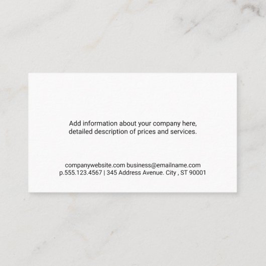 vliegtuig | World Map Visitekaartje (Achterkant)