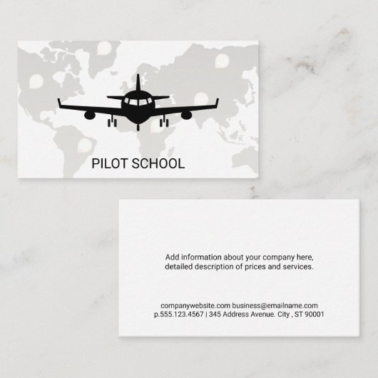 vliegtuig | World Map Visitekaartje (Voorkant / Achterkant)