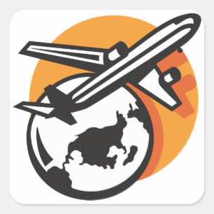 Vliegtuig World Travel Stickers