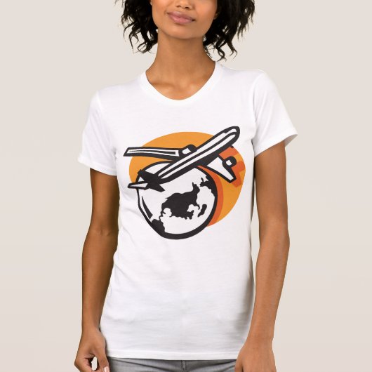 Vliegtuig World Travel Vrouwen T-shirt (Voorkant)