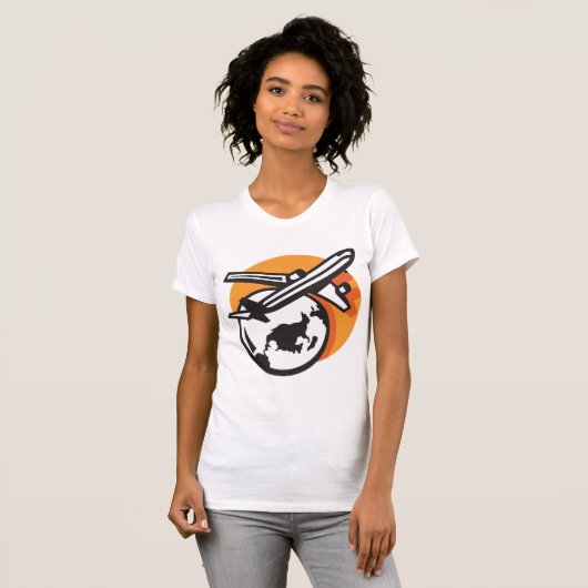 Vliegtuig World Travel Vrouwen T-shirt (Voorkant volledig)