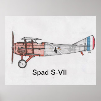 Vliegtuig WW1 Spad S-VII Poster