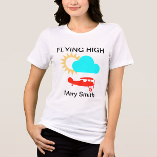 Vliegtuig, Zon, Hemel Tri-Blend Shirt
