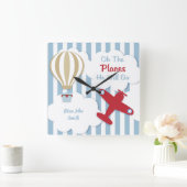 Vliegtuigaanpasbare Baby en Kinder wandklok (Huis)