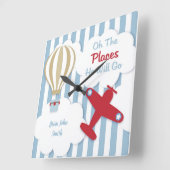 Vliegtuigaanpasbare Baby en Kinder wandklok (Hoek)