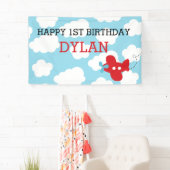 Vliegtuigachtergrond / banner (blauw en rood) (Insitu)