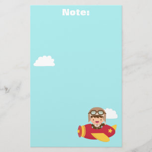 vliegtuigavontuur van de luipende vliegtuigjongen  briefpapier