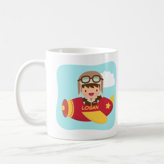 vliegtuigavontuur van de luipende vliegtuigjongen  koffiemok (Links)