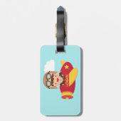 Vliegtuigavontuur van luiers met klap voor jongens bagagelabel (Achterkant verticaal)