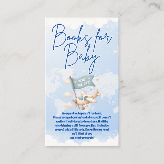Vliegtuigavontuur wacht op boeken voor Baby Informatiekaartje (Voorkant)