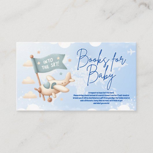 Vliegtuigavontuur wacht op boeken voor Baby Informatiekaartje (Voorkant)