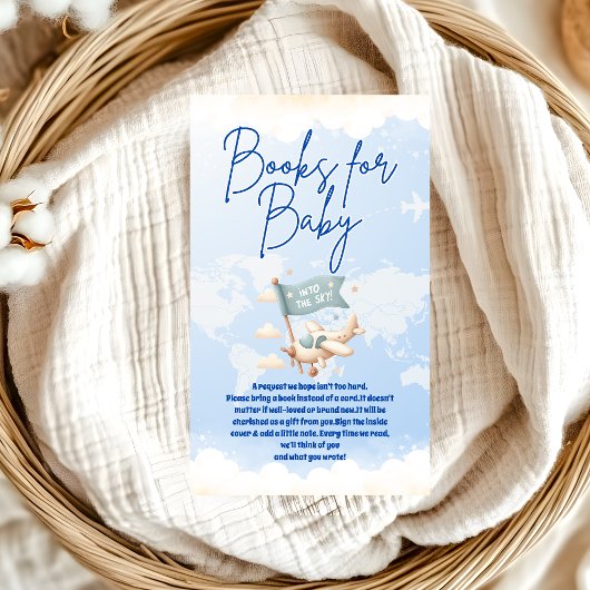 Vliegtuigavontuur wacht op boeken voor Baby Informatiekaartje