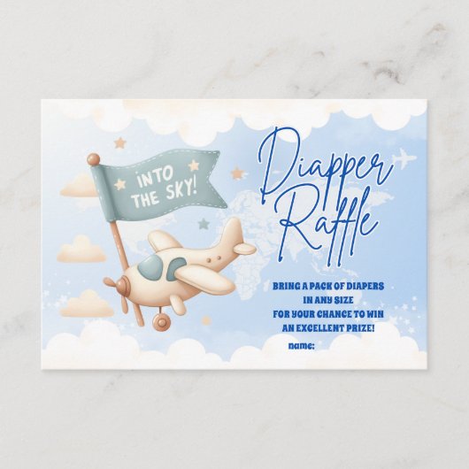 Vliegtuigavontuur wacht op Diapper Raffle Informatiekaartje (Voorkant)