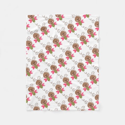 Vliegtuigbak/Cute Bumblebee Fleece Deken (Voorkant)