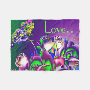 Vliegtuigbak/drijvers en vlinder fleece deken